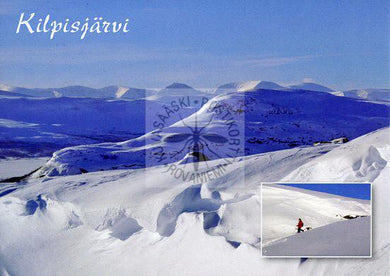 Kortti nro 1887 Kilpisjärvi ja lumikenkäilijä