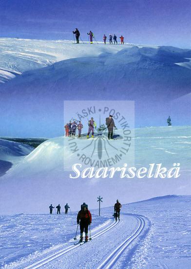 Kortti nro 1591 Saariselkä hiihtäjät pysty