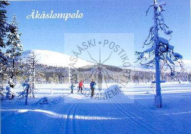 Kortti nro 1747 Ylläs Äkäslompolo hiihtäjät