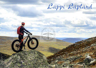 Kortti nro 1987 Pyöräilijä Lappi Lapland
